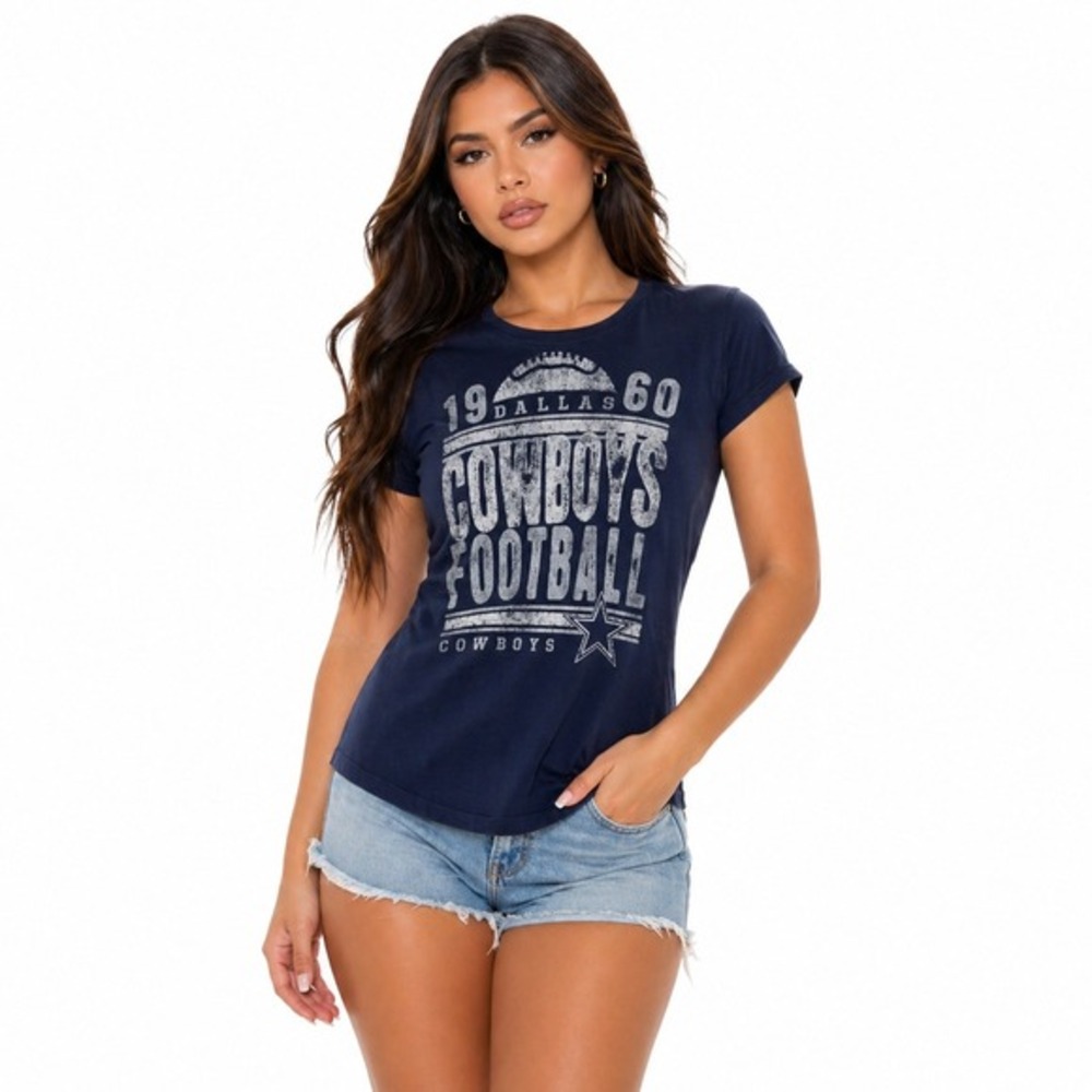 G-III 4Her Carl Banks Dallas Cowboys Football Graphic‎ Tee Navy Blue Size M